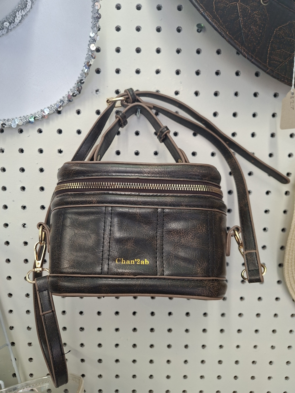 Brown Mini Box Crossbody Bag